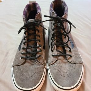Gray Suede High Top Vans -- Size 11